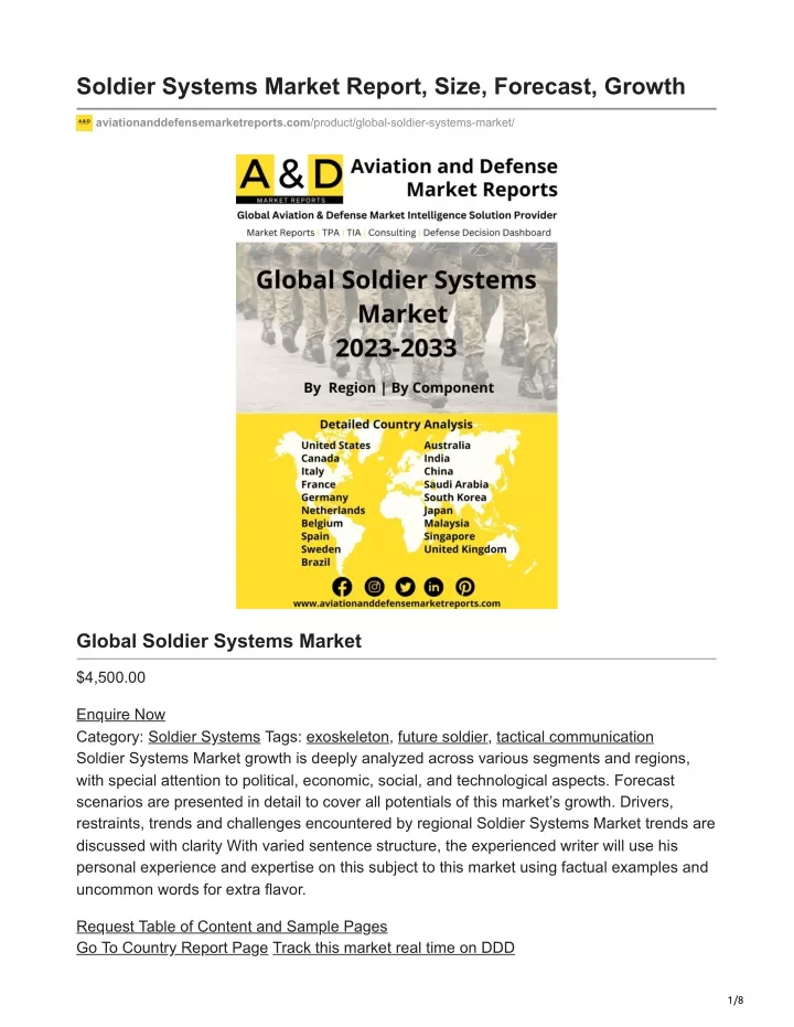 soldier systems market report size forecast growth