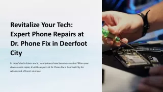 Revitalize Your Tech Expert Phone Repairs at Dr Phone Fix in Deerfoot City