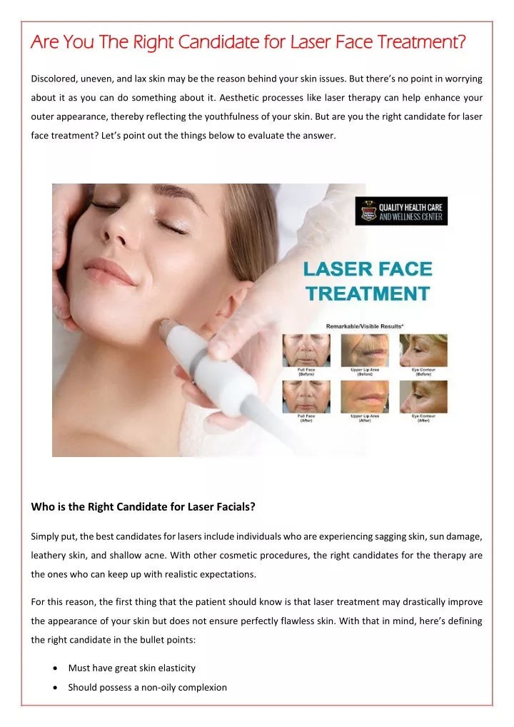 are you the right candidate for laser face