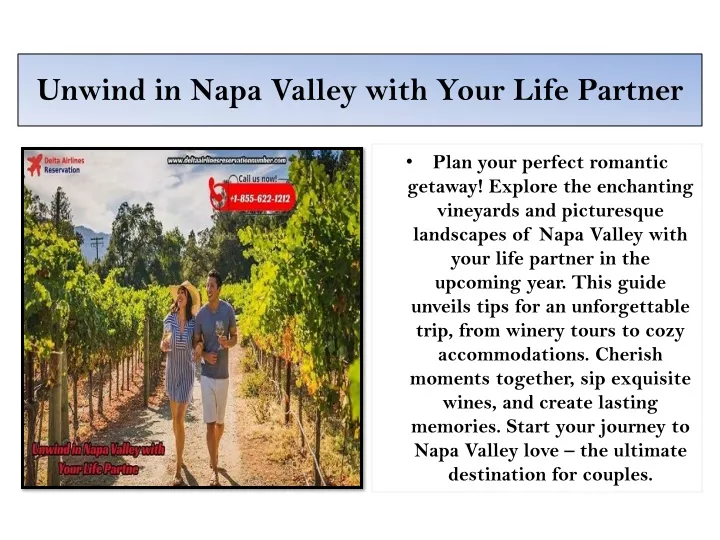 unwind in napa valley with your life partner