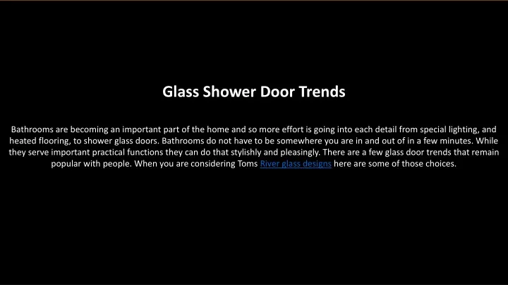 glass shower door trends