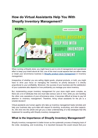 how do virtual assistants help you with shopify