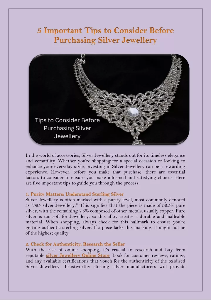 in the world of accessories silver jewellery