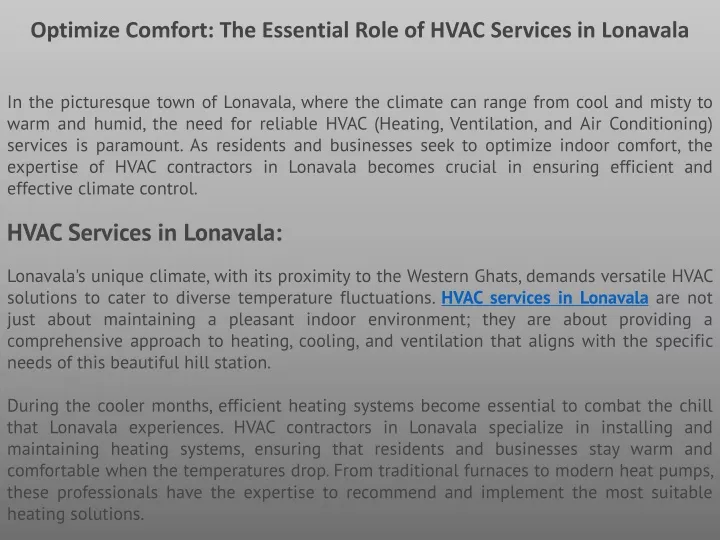 optimize comfort the essential role of hvac