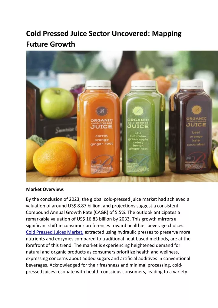 cold pressed juice sector uncovered mapping