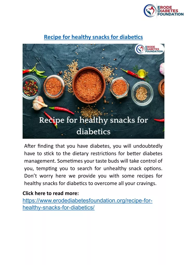 recipe for healthy snacks for diabetics