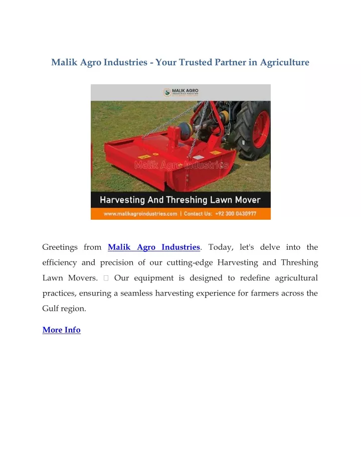 malik agro industries your trusted partner