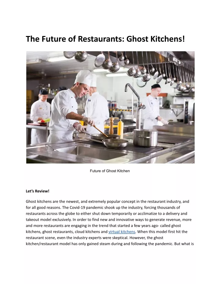 the future of restaurants ghost kitchens