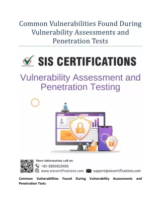 common vulnerabilities found during vulnerability