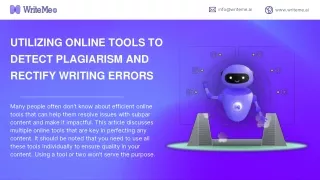 utilizing online tools to detect plagiarism and rectify writing errors