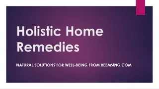 Holistic Home Remedies