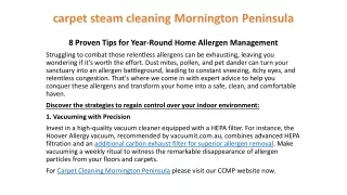 carpet steam cleaning Mornington Peninsula