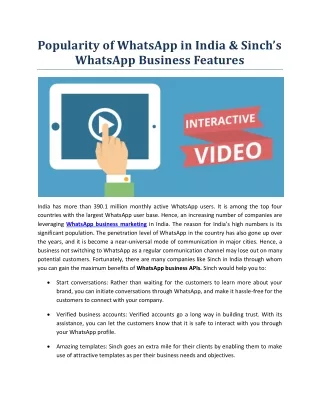 Popularity of WhatsApp in India & Sinch’s WhatsApp Business Features