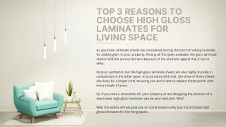 Top 3 Reasons to Choose High Gloss Laminates For Living Space