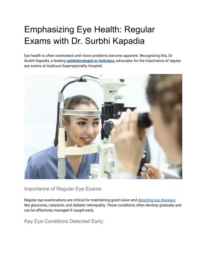 emphasizing eye health regular exams with