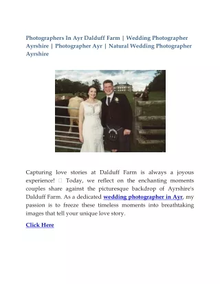 Natural Wedding Photographer Ayrshire