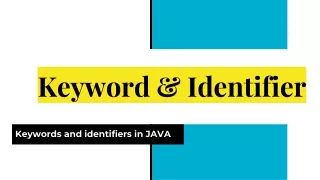 Keywords and Identifiers