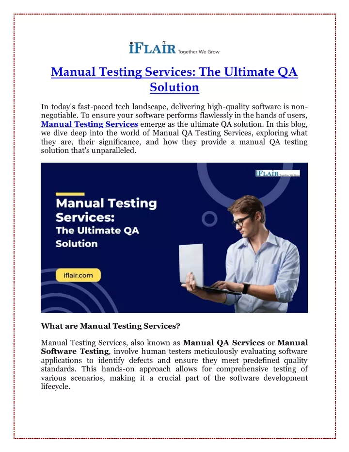 manual testing services the ultimate qa solution