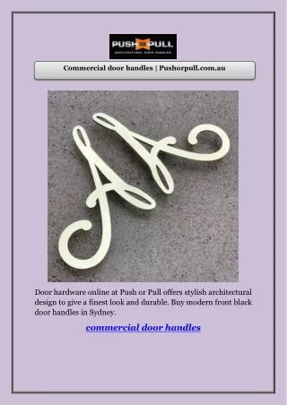 Commercial Door Handles | Pushorpull.com.au