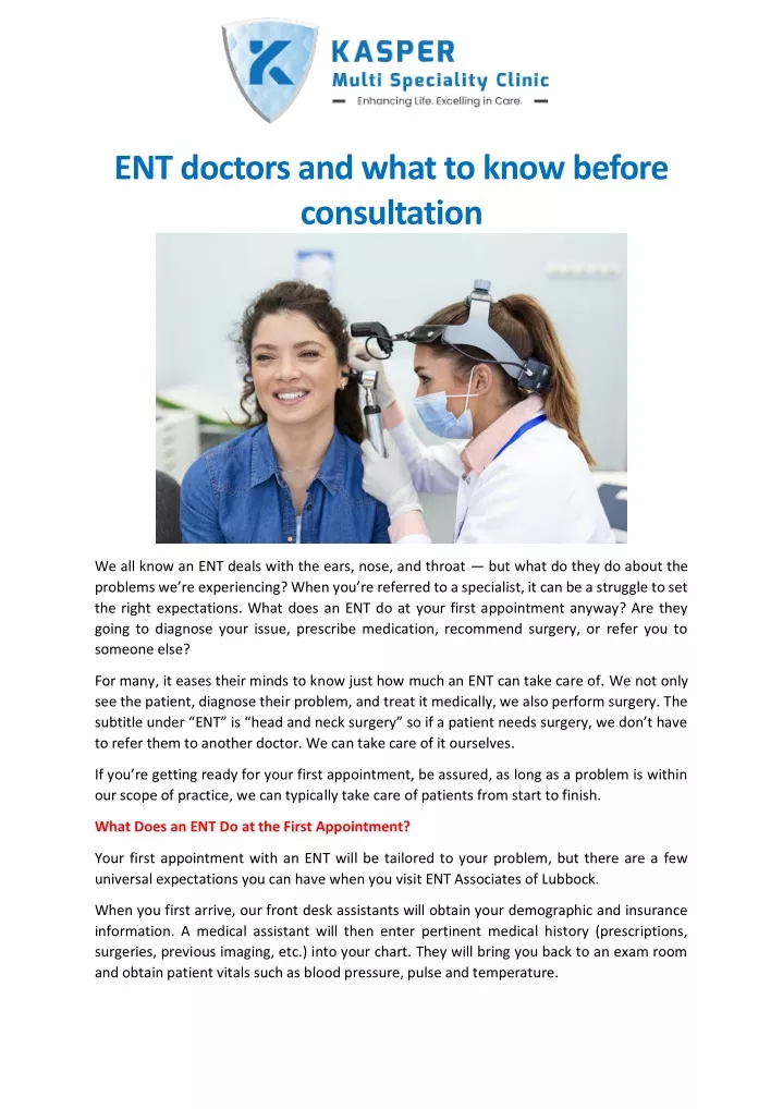 ent doctors and what to know before consultation