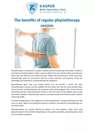 The benefits of regular physiotherapy session