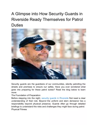 a glimpse into how security guards in riverside