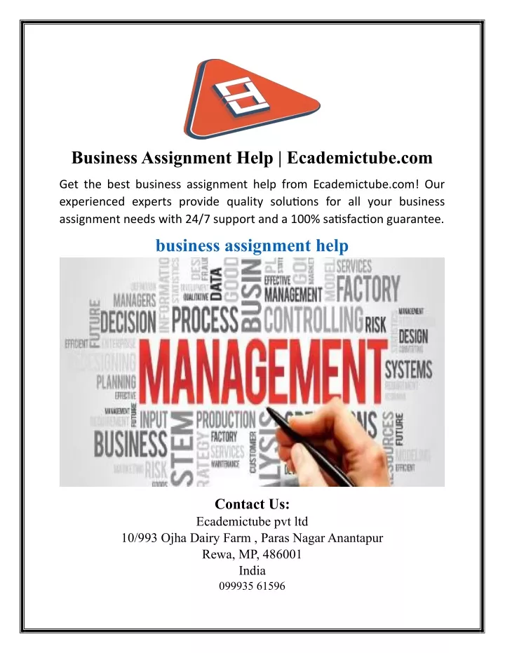 business assignment help ecademictube com