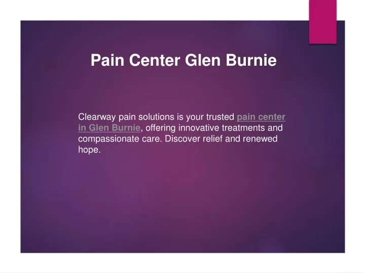 pain center glen burnie