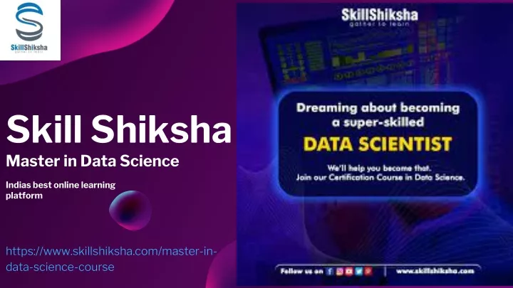 skill shiksha master in data science