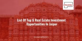 List Of Top 6 Real Estate Investment Opportunities In Jaipur