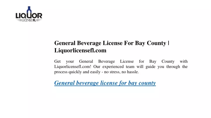 general beverage license for bay county