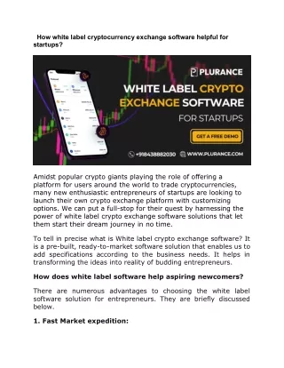 How white label cryptocurrency exchange software helpful for startups?
