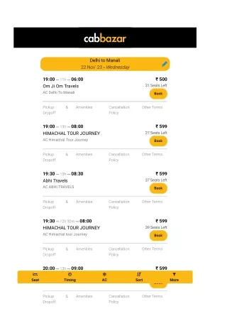 delhi to manali bus tickets