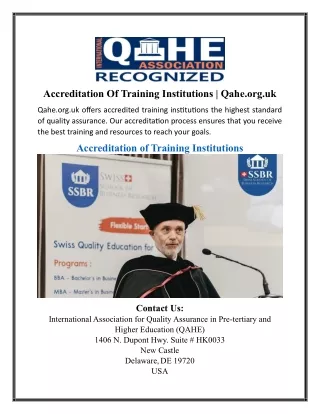 accreditation of training institutions qahe org uk
