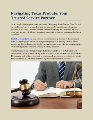 navigating texas probate your trusted service