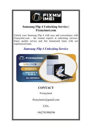 Samsung Flip 4 Unlocking Service  Fixmyimei.com