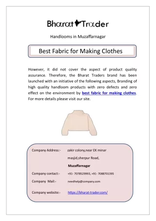 Best Fabric for Making Clothes
