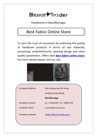 Best Fabric Online Store
