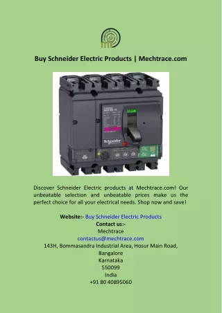 Buy Schneider Electric Products  Mechtrace.com