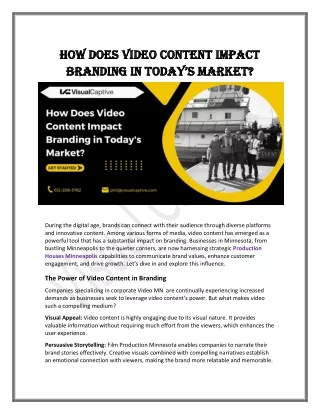 How Does Video Content Impact Branding in Today