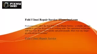 Fold 5 Imei Repair Service  Fixmyimei.com