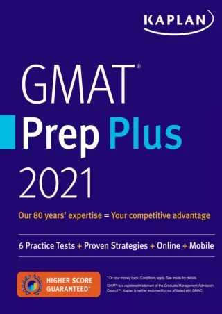get [PDF] Download GMAT Prep Plus 2021: 6 Practice Tests   Proven Strategies   Online   Mobile (Kaplan Test Prep)