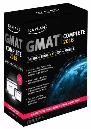 Read ebook [PDF] GMAT Complete 2018: The Ultimate in Comprehensive Self-Study for GMAT (Kaplan Test Prep)