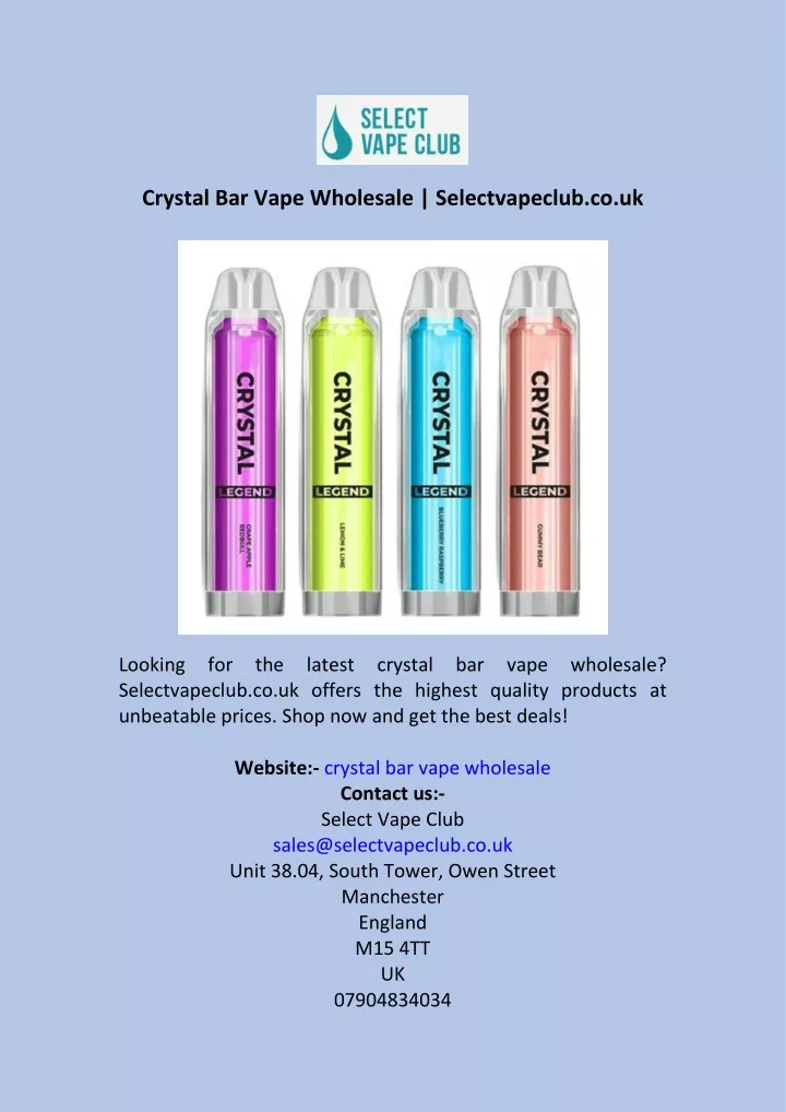 crystal bar vape wholesale selectvapeclub co uk