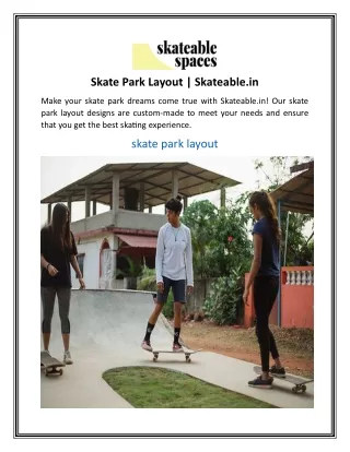 Skate Park Layout  Skateable.in