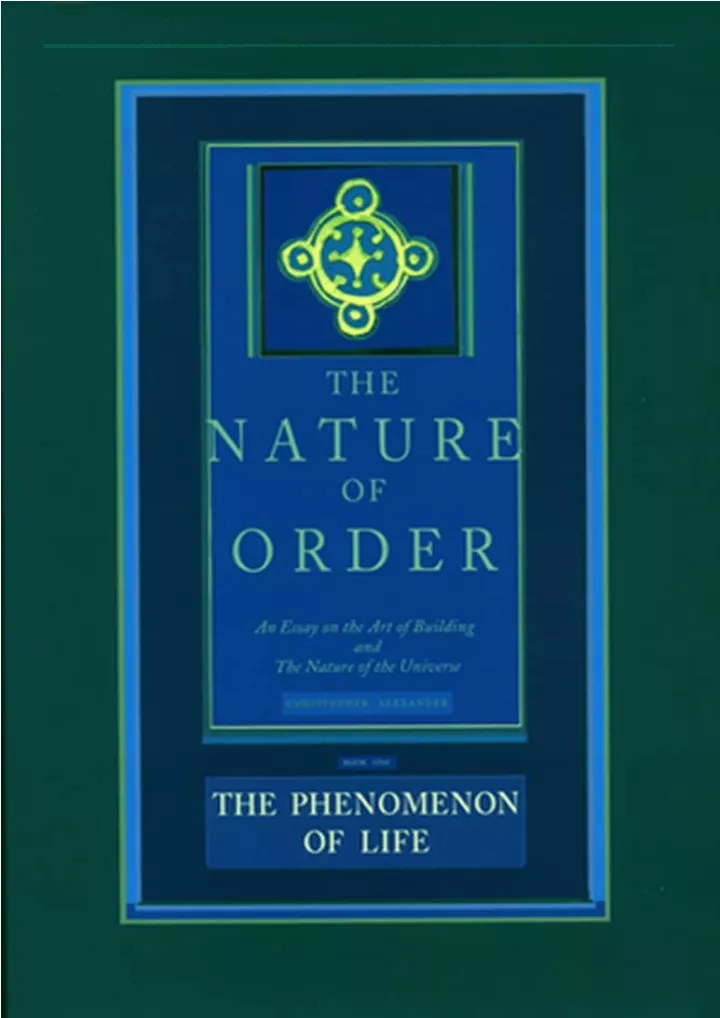 read pdf the nature of order an essay