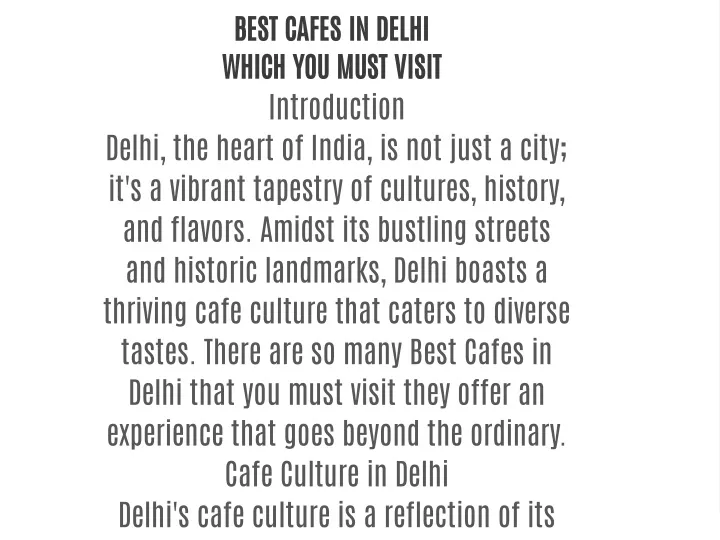 best cafes in delhi which you must visit