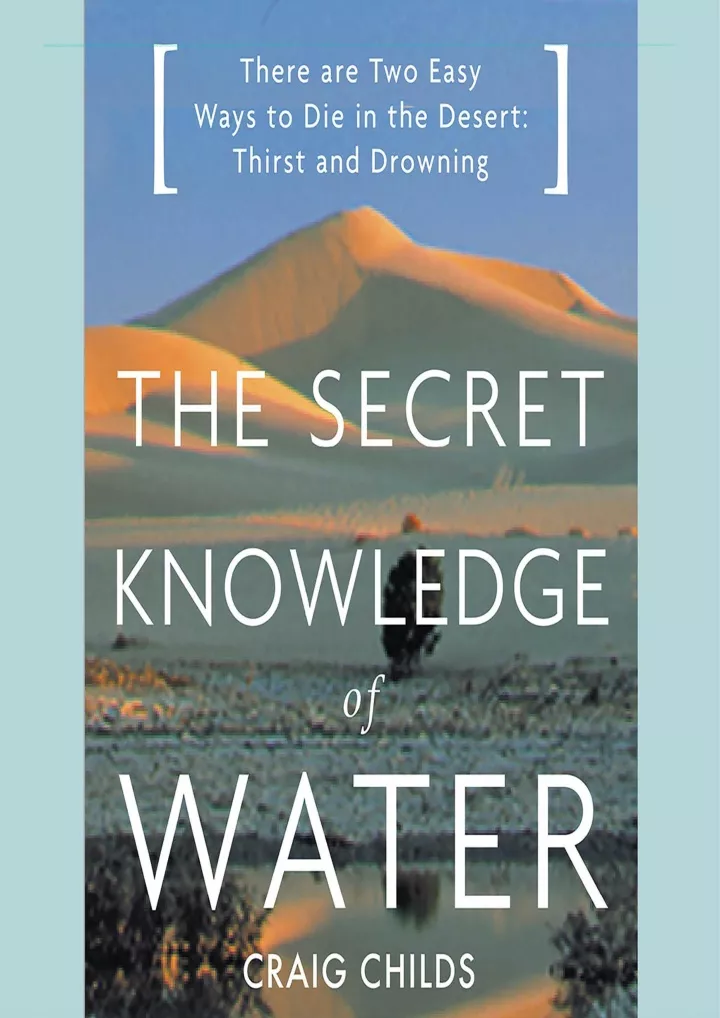 read ebook pdf the secret knowledge of water