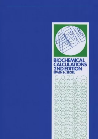 [PDF READ ONLINE] Biochemical Calculations: How to Solve Mathematical Problems i
