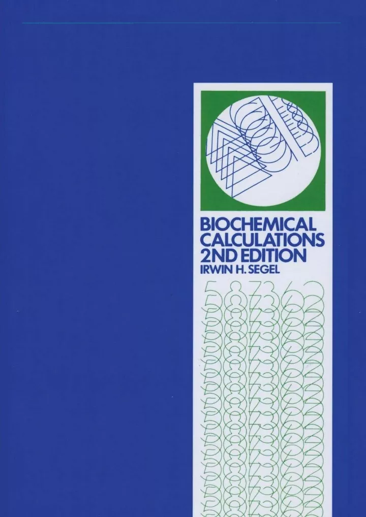 pdf read online biochemical calculations